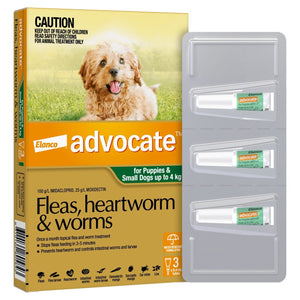 Advocate Small Dog 0-4Kg (3 Pack)