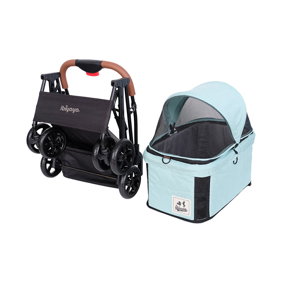 Ibiyaya Travois Tri-fold Pet Travel Stroller System - Spearmint