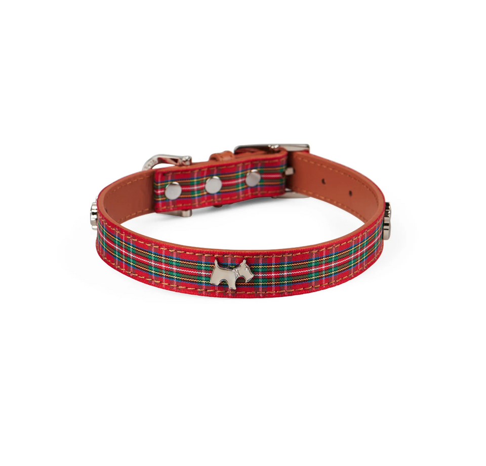 Highland Red Tartan Dog Collar By Hamish McBeth