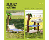 Dog & Cat Coconut Tree Lounge Scratching  Bed - Wood