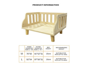 Solid Wood Pet Bed with Pillows
