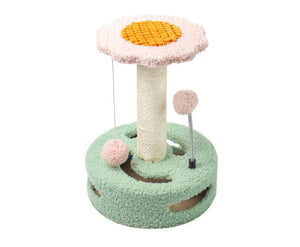 Flower Scratching Post with Captured Toy