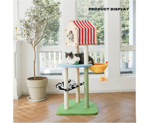 Farmyard Cat Scratching Tree with Condo