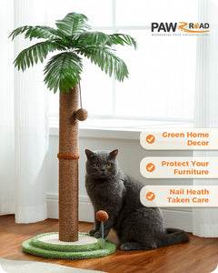 86cm Cat Tree Tower with Sisal-Covered Scratching Post and Cat Toys