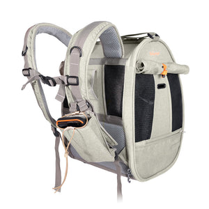 ADVENTURE CAT & SMALL DOG CARRIER BACKPACK - GREY & GREEN