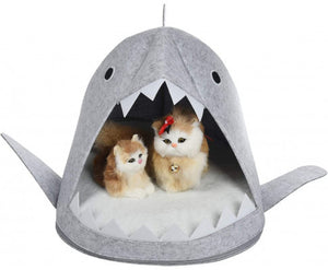 45x45x38cm SHARK SHAPE PET CAVE BED FOR CATS AND SMALL DOGS