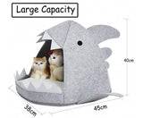 45x45x38cm SHARK SHAPE PET CAVE BED FOR CATS AND SMALL DOGS
