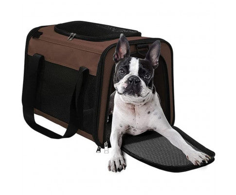 Portable Dog Crate Carrier - Brown
