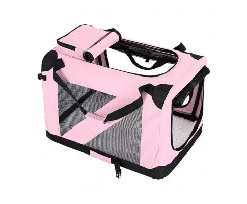 PORTABLE DOG CRATE CARRIER - PINK