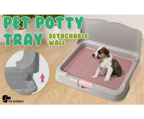 Dog Potty Training  Tray Detachable Wall - Grey