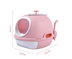 Cat Litter Box Tray with Sky Window Photocatalyst Purifier - Pink