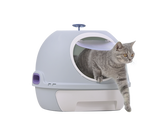 Hooded Cat Litter Box With Drawer & Scoop - Blue