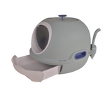 Hooded Cat Litter Box With Drawer and Scoop - Blue