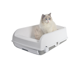 Large Cat Litter Tray Box with Rack Scoop & Drawer - White