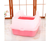 Large High Wall Cat Litter Tray With Scoop - Pink