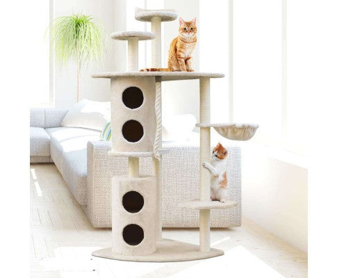 170cm XL Multi Level Cat Scratching Tower - Beige