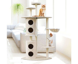 170cm XL Multi Level Cat Scratching Tower - Beige
