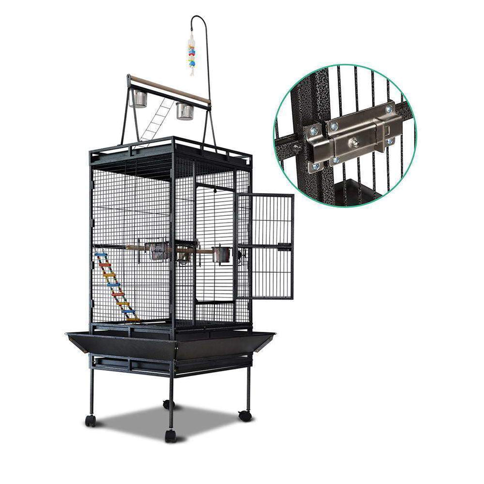 Bird Cage & Parrot Cage Supplies 173cm Bird Cage with Perch - Black