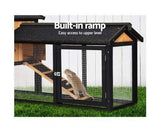Chicken Coop, Backyard Chicken House, Rabbit Hutch & Rabbit Cage Large Metal & Wood Chicken Coop & Rabbit Hutch