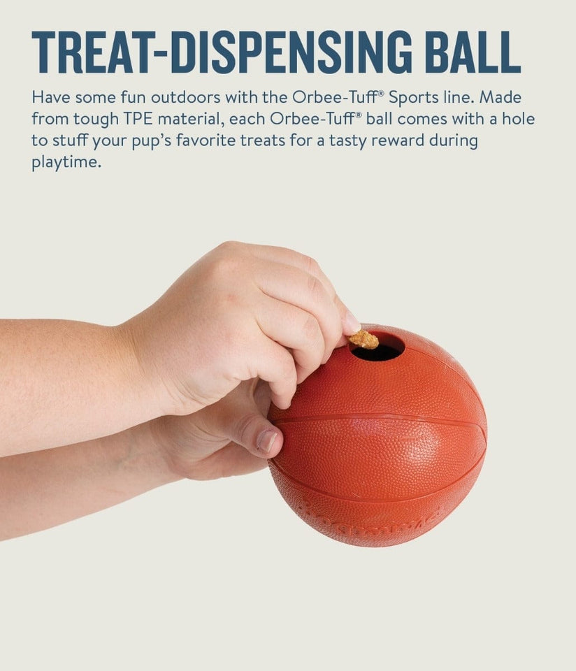 Durable Treat Dispensing & Fetch Dog Toy - Basketball