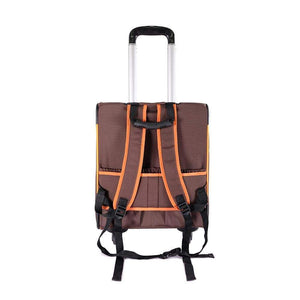 New Liso Backpack Parallel Transport Pet Trolley- Orange/Brown