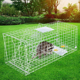 Pet Care Humane Animal Trap Cage 108 x 40 x 45cm  - Silver