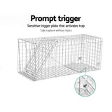 Pet Care Humane Animal Trap Cage 108 x 40 x 45cm  - Silver