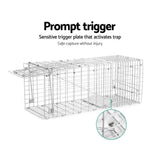 Pet Care Humane Animal Trap Cage 94 x 34 x 36cm  - Silver