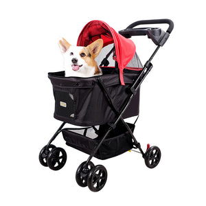 IBIYAYA EASY STROLLING PET BUGGY FOR CATS & DOGS UP TO 20KG - ROUGE RED