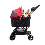 IBIYAYA EASY STROLLING PET BUGGY FOR CATS & DOGS UP TO 20KG - ROUGE RED