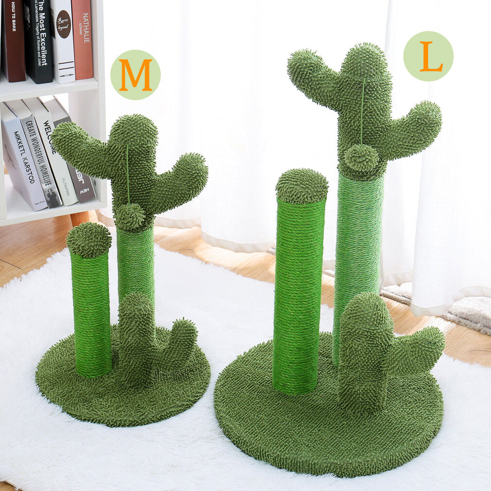 Cat Scratching Post / Tree / Pole - Green Cactus