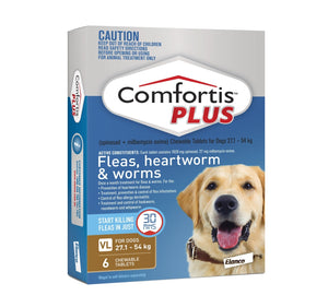 Comfortis PLUS Flea & Wormer for Dogs 27.1-54kg (Brown Pack) 6-Pack