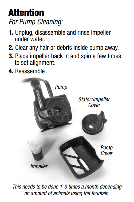 Pioneer Pet Fountain Replacement Pump 3026