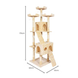 170cm Plush Cat Condo Cat Tree - Beige