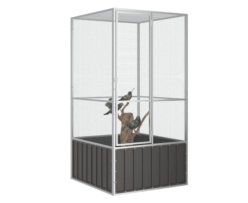 111x107x211.5 cm Galvanised Bird Cage