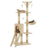 138cm Cat Tree with Sisal Scratching Posts - Beige