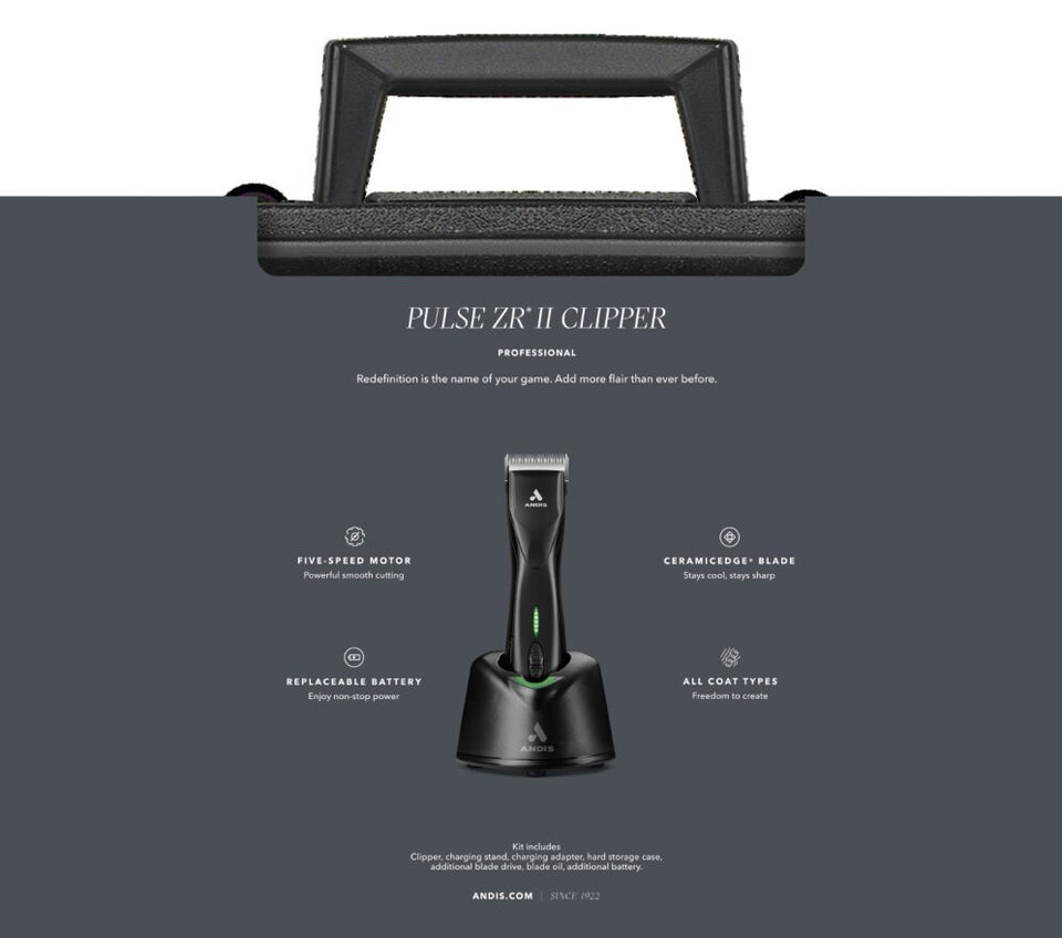 Andis Pulse ZR II Cordless Clipper with 2 Batteries - Black