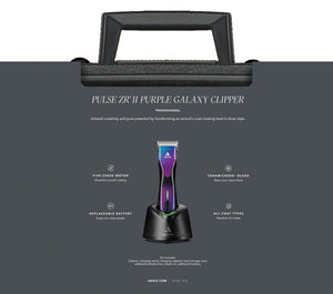 Andis Pulse ZR II Cordless Clipper with 2 Batteries - Purple Galaxy