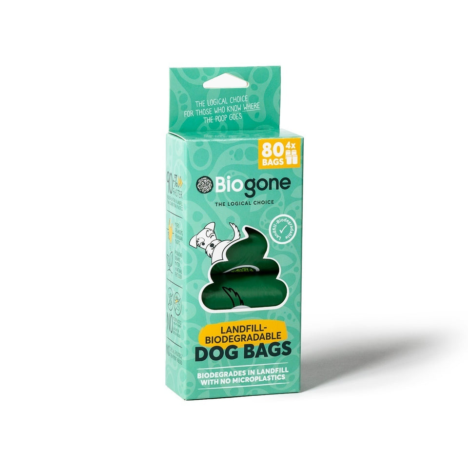 Bio-Gone Biodegradable Dog Poo Bags - 4 Roll (80 bags Per Roll)