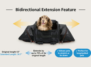 Ibiyaya JetPaw: Expandable Pet Carrier & Backpack - Obsidian/Orange