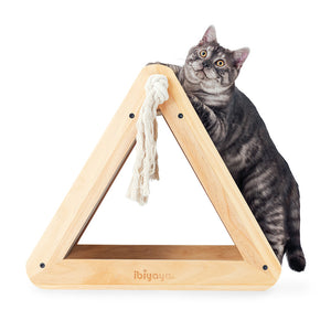 Hideout Wooden Cat Scratching Post with Replaceable Cardboard Inserts