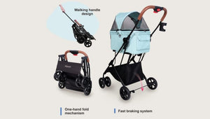 Ibiyaya Travois Tri-fold Pet Travel Stroller System - Spearmint