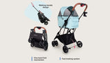 Ibiyaya Travois Tri-fold Pet Travel Stroller System - Spearmint