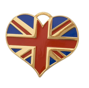 Union Jack Heart Pet ID Tag