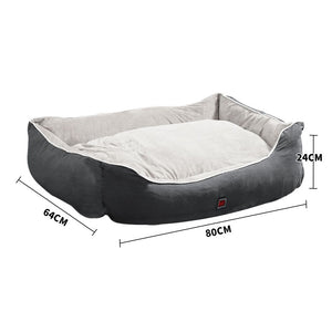 DELUXE SOFT PET BED MATTRESS WITH REMOVABLE COVER - GREY