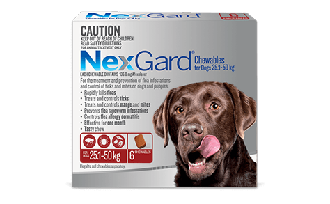 Nexgard For Dogs 25.1-50Kg - Red 3 Pack