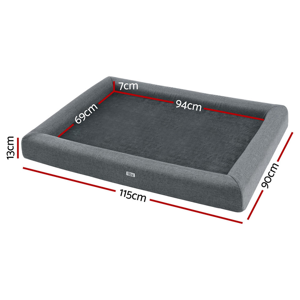 Egg Crate Foam Dog Bed Sofa - Grey