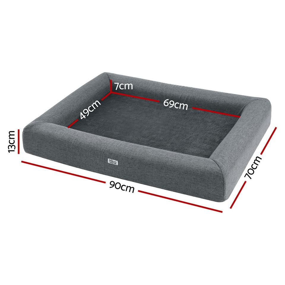 Egg Crate Foam Dog Bed Sofa - Grey