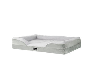 Egg Crate Foam Dog Bed Sofa - Light Grey