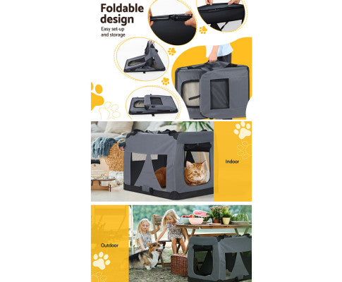 Portable Foldable Pet Carrier - Grey